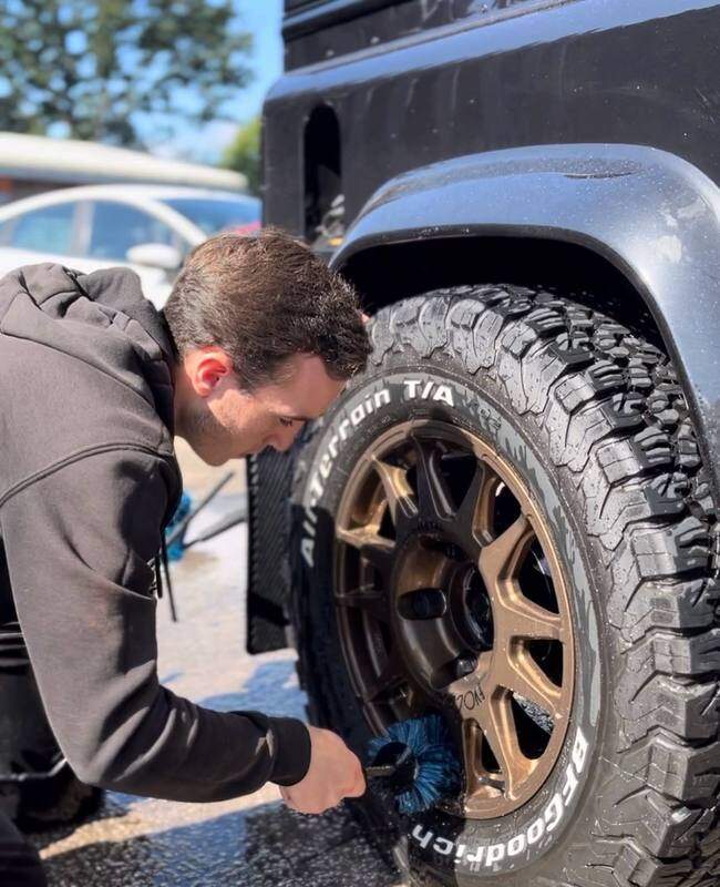Sean detailing wheels